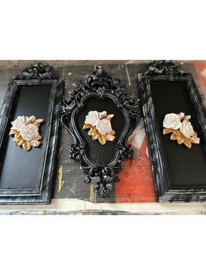 Siyah Gümüş Dekoratif Duvar Tablosu 3 Lü Set