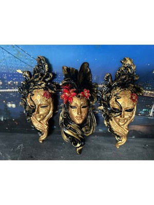 Duvar Maske Dekoratif Duvar Maske 3lü Set , Duvar Dekor  Modern