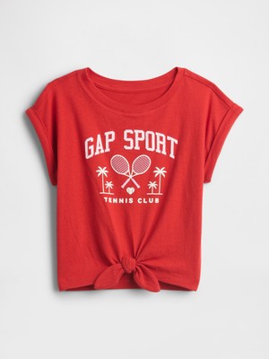 Gap Kız Bebek Kırmızı Baby & Toddler Kravat Düğümü Logo T-Shirt