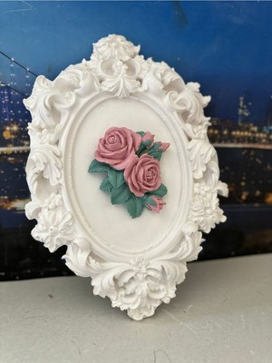 Çiçekli Duvar Tablo Dekoratif Duvar Güllü Tablo 33CM