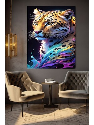 Sarı Gözlü Kaplan Kanvas Tablo Ev Duvar Salon Ofis Dükkan Hediyelik Dekarasyon Süsü