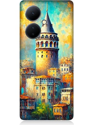 Vivo V29 Lite Uyumlu Galata’da Renkli Işıklar  Desenli Silikon Kılıf