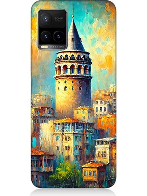 Vivo Y21S Uyumlu Galata’da Renkli Işıklar  Desenli Silikon Kılıf