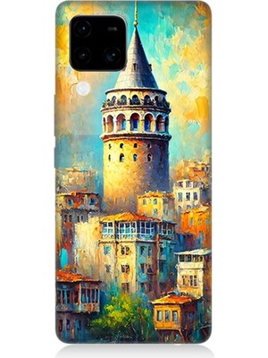 Vivo V30 Uyumlu Galata’da Renkli Işıklar  Desenli Silikon Kılıf