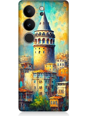 Vivo V295G Uyumlu Galata’da Renkli Işıklar  Desenli Silikon Kılıf
