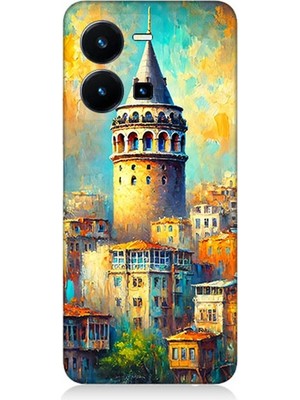 Vivo Y35 Uyumlu Galata’da Renkli Işıklar  Desenli Silikon Kılıf