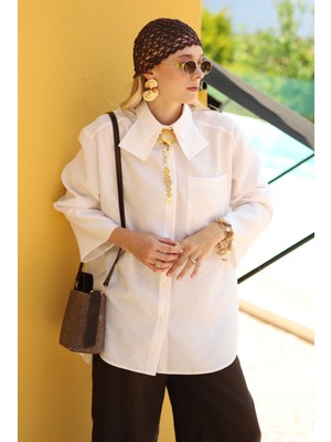 Çift Yakalı Gömlek Beyaz