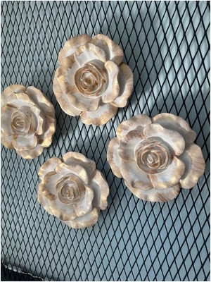 Tasarım Dekoratif Duvar Gülü 4 Lü Set