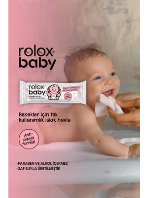 Rolox Baby - 50 Paket Tek Kullanımlık Islak Havlu Kokusuz Bebekler İçin 90 Yapraklı