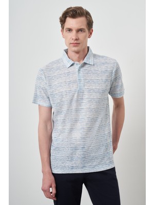  Erkek Mavi Trend Dinamik Fit Polo Yaka T-Shirt