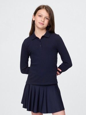 Gap Kız Çocuk Lacivert Uniform Polo T-Shirt