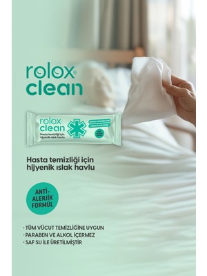 Rolox Clean - 50 Paket – Hasta Temizliği Için Hijyenik Islak Havlu