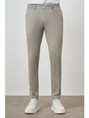  Erkek Çağla Yeşili Trend Tam Lastikli Slim Fit Pantolon