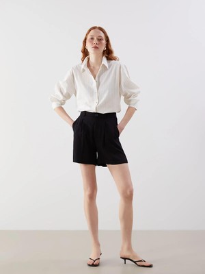 Lcw Vision  Standart Fit Keten Karışımlı Kadın Şort  (S5)