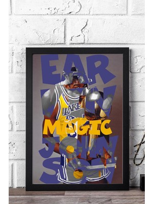 Magic Johnson Çerçeveli Tablo - Basketbol Nba Posteri Tablo