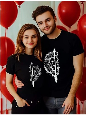 Belirtilmemiş By Gg Design Nakış Baskılı Sevgili & Eş Tshırt