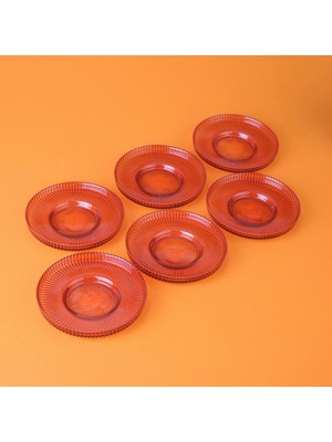 Evidea Kitchen 6'lı Çay Tabağı - Amber - 12 cm