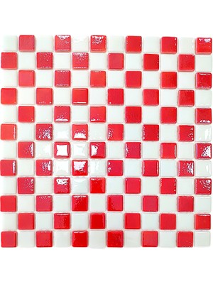 Mutfak Tezgah Arası, Havuz, Banyo, Sauna, Spa, Iç ve Dış Dekorasyonda Tüm Yüzeyler Için, 25X25mm. Milli Takımlar - Damalı, 31.5X31.5CM. Fileli Cam Mozaik. (10 File Karo = 1 M2 Fiyatıdır )