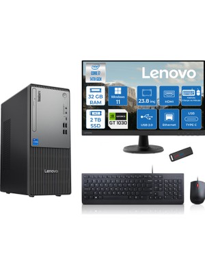 Lenovo Thinkcentre Neo 50T Gen5 Intel Core I7 14700 32GB Ddr5 2tb SSD 23.8 Inç Monitör Windows 11 Home Nvidia GT1030 4gb Masaüstü Bilgisayar 10302412UAS0GL00H14 + Zetta Flash Bellek