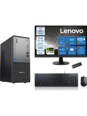 Lenovo Thinkcentre Neo 50T Gen5 Intel Core I7 14700 32GB Ddr5 256GB SSD 27 Inç Monitör Freedos Nvidia GT1030 4gb Masaüstü Bilgisayar 10302712UAS0GL00F11 + Zetta Flash Bellek