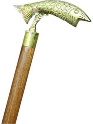 Pirinç Balık Tasarımı Baston 100 cm