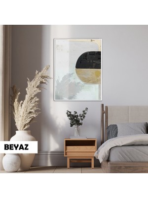 Harikabirev|soyut|gri Siyah-Kahve Modeli|çerçeveli Temperli Cam Tablo Tekli Dikey