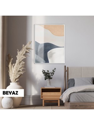 Harikabirev|soyut| Pastel Renkli Model |çerçeveli Temperli Cam Tablo Tekli Dikey