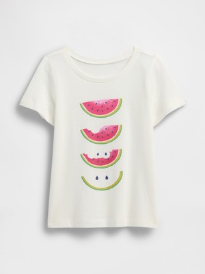Gap Kız Bebek Beyaz Babygap Grafik T-Shirt