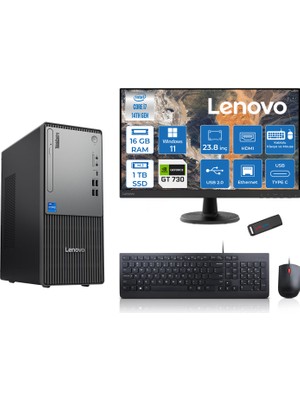 Lenovo Thinkcentre Neo 50T Gen5 Intel Core I7 14700 16GB Ddr5 1tb SSD 23.8 Inç Monitör Windows 11 Home Nvidia GT730 4gb Masaüstü Bilgisayar 7302412UAS0GL00H03 + Zetta Flash Bellek