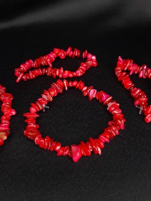 Doğal Taş Bileklik Mercan Taşı Kırıktaş El Yapımı Bileklik