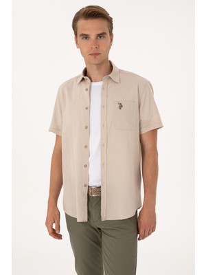 U.s. Polo Assn. Erkek Taş Gömlek Kısa Kollu 50297896-VR049