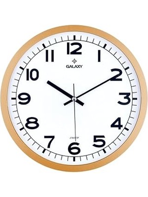 Galaxy 216-3 Serisi Metal Görünümlü Sessiz Akar Duvar Saati 30 cm