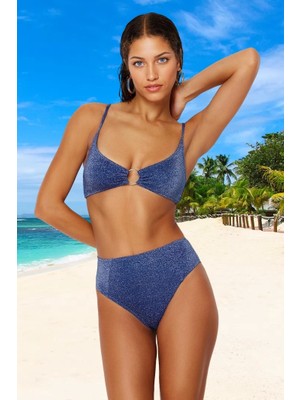 Simli Bikini Takımı Hızlı Kuruyan Özel Tasarım Esnek Kumaş Plaj ve Havuz Için