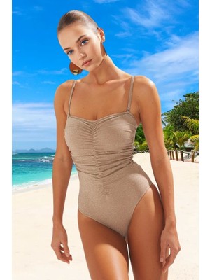 Drape Straplez Mayo Yaz Koleksiyonu Ergonomik Kesim Deniz Kıyafeti Swimsuit Hızlı Kuruyan