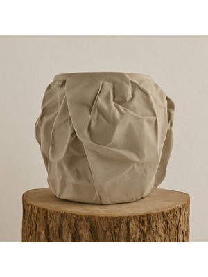 Modern Beton Vazo & Saksı – El Yapımı, Dekoratif Tasarım – 20X15 cm - Kraft