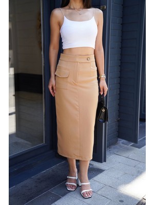 Zarif Kadın Uzun Düğmeli Etek