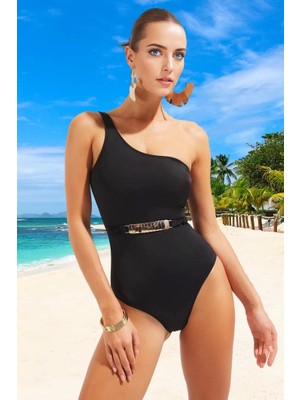 Tek Omuz Mayo Yüzme Kıyafeti Esnek Kumaş Ergonomik Kesim Özel Tasarım Su Sporu