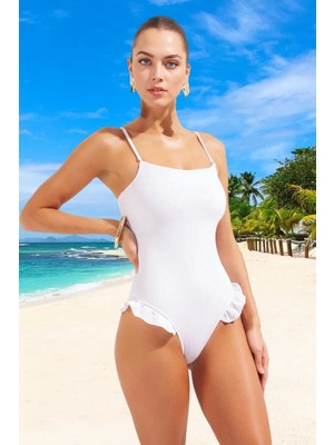 Fırfırlı Mayo Premium Kalite Klora Dayanıklı Yüzme Mayosu Plaj ve Havuz Için