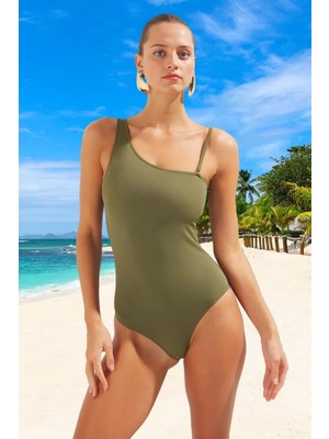 Tek Omuz Mayo Yaz Koleksiyonu Havuz Mayosu Esnek Kumaş Şık Detaylı Su Sporları Için