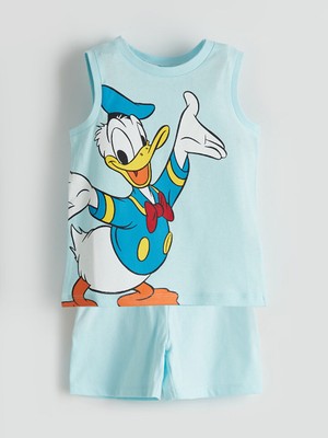 Lc Waikiki Yeni Sezon Donald Duck Baskili Erkek Bebek Sortlu Pijama Takim - S5H420Z1