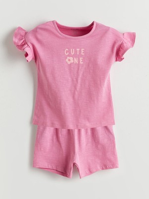 Lc Waikiki Yeni Sezon Bisiklet Yaka Kiz Bebek Sortlu Pijama Takimi - S5GC83Z1