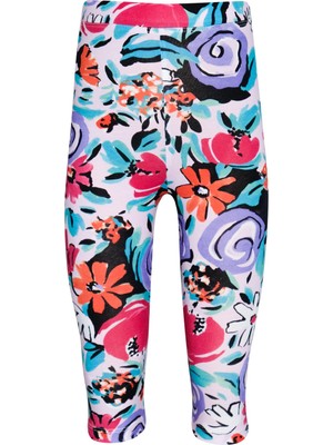 Vintage Flowers Kız Çocuk Desenli Diz Altı Tayt Kapri