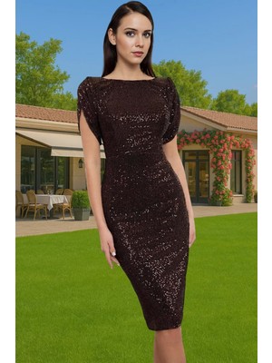 Parıltılı Örme Abiye Elbise Bodycon Kalıp Polyester Karışımlı Yazlık Uzun Ömürlü Seçkin Malzeme