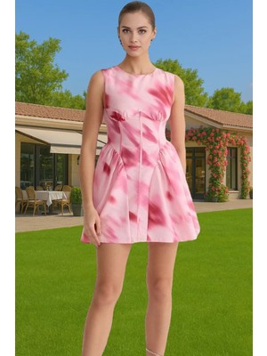 A Kesim Mini Abiye Elbise Poplin Dokuma Yazlık Balo Elbisesi Özel Tasarım Yüksek Kalite Rahat ve Şık