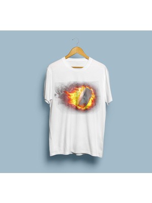 Oversize Burning Ball Tasarım Unisex T-Shirt