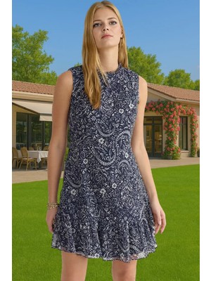 Şifon A Kesim Mini Elbise Polyester Dokuma Yazlık Iş Elbisesi Trend Tasarım Kaliteli Işçilik