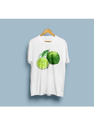 Oversize Limon Baskılı Tasarım Unisex T-Shirt