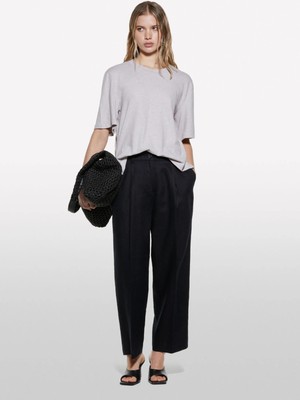 Sisley Orta Bel Bol Kesim Siyah Kadın Pantolon 4AGHLF06R