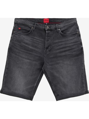Siyah Erkek Normal Bel Tapered Fit Denim Şort 50539932_HUGO 634/S 10258278 01