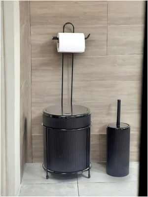 Çöp Kovalı Wc Kağıtlık ve Tuvalet Fırça Seti
